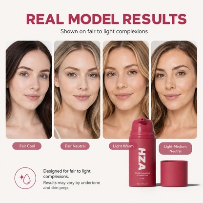 Color Changing Liquid Foundation for Fair to Light Skin Tones, SPF 15 with Hyaluronic Acid | Lightweight Hydrating Face Makeup