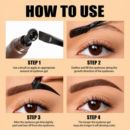 5-Shade Peel-Off Brow Tint — Waterproof, Long-Wear Definition